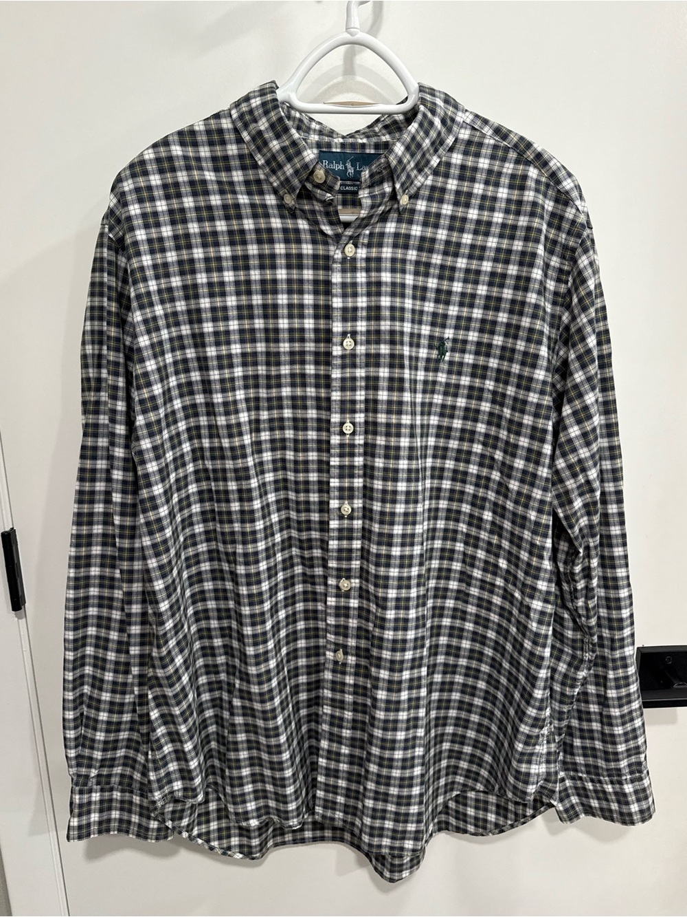 Ralph Lauren Men’s Classic Fit Shirt XL Plaid Long Sleeve Button Down Green